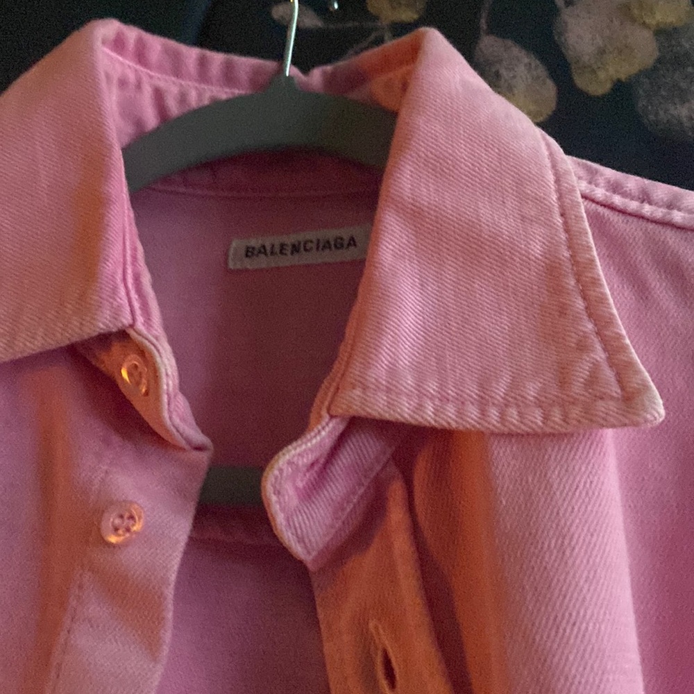 COPY - Balenciaga oversized jean shirt (pink)